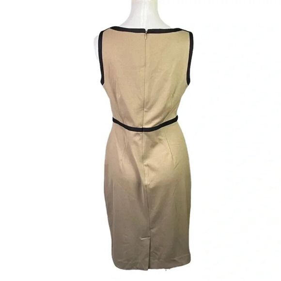 CALVIN KLEIN EUC WOMENS DRESS TAN BLACK FALL WINTER DRESSES CASUAL HOLIDAY SZ 8 - Picture 5 of 8